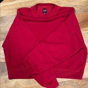 GAP cropped Red Fleece-Lined Sweatshirt